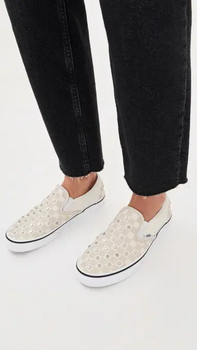 Vans Classic Slip On Unisex Sneakers Checkerboard Studs Turtledove M 12 | Thumbnail 3 Vans Classic Slip On Unisex Sneakers Checkerboard Studs Turtledove M 12 | Thumbnail 3