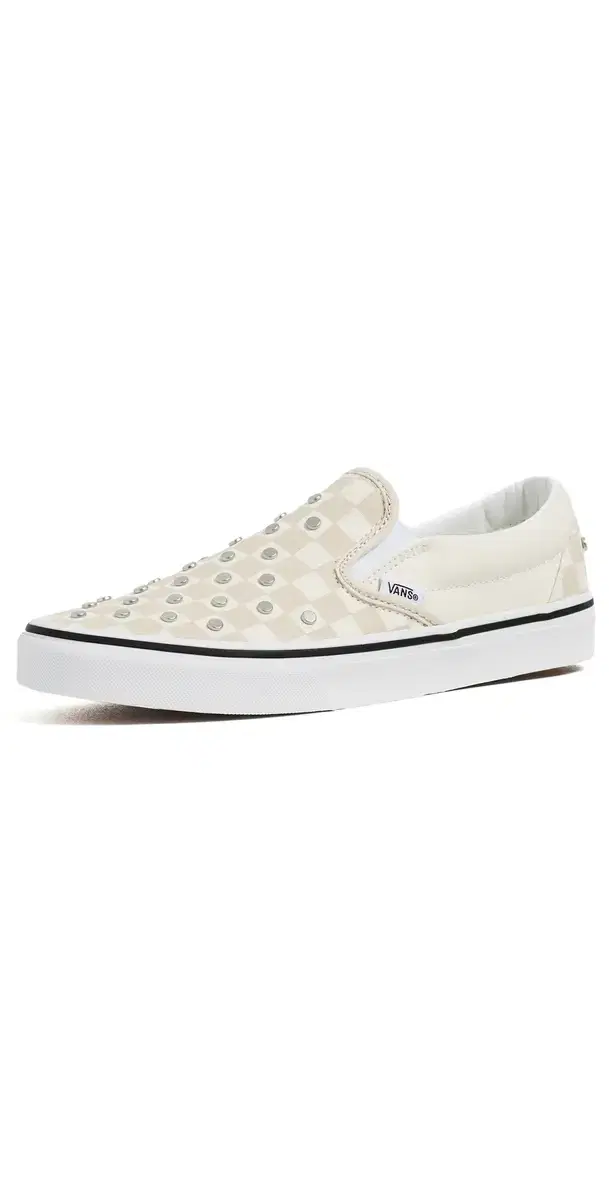 Vans Classic Slip On Unisex Sneakers Checkerboard Studs Turtledove M 12