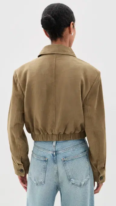 AGOLDE Nahla Cropped Goatskin Suede Jacket | Thumbnail 3