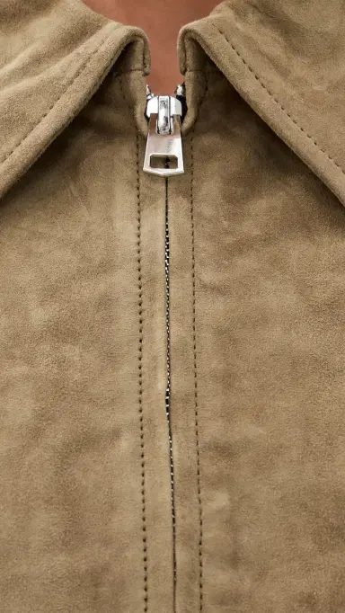 AGOLDE Nahla Cropped Goatskin Suede Jacket | Thumbnail 6