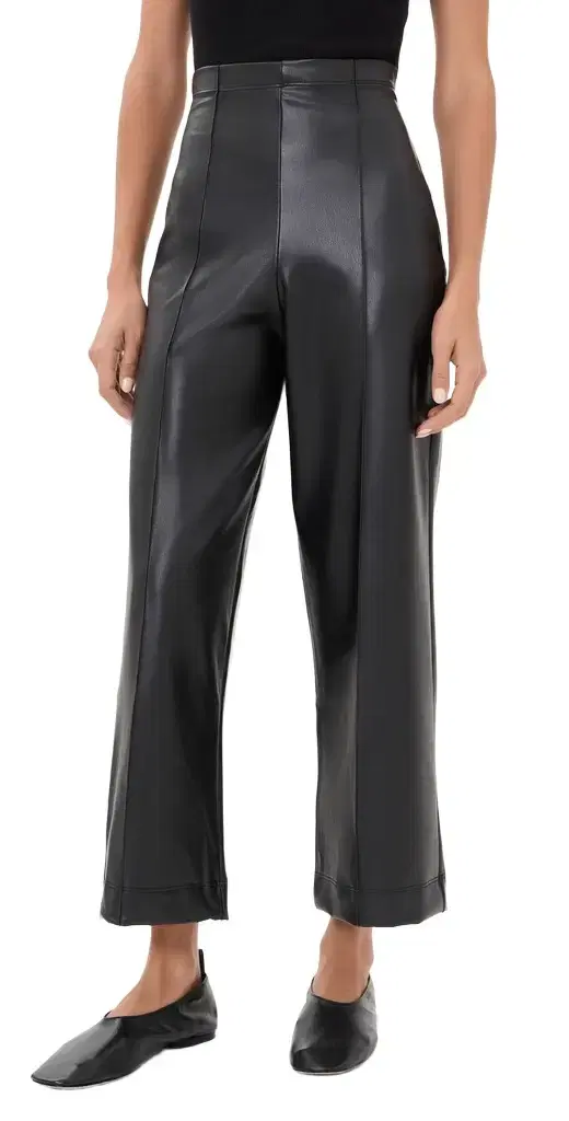 Ripley Rader Cropped Vegan Leather Straight Leg Pants