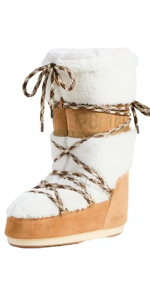 Moon Boot Icon Shearling Boot Whiskey/Off White 35/38