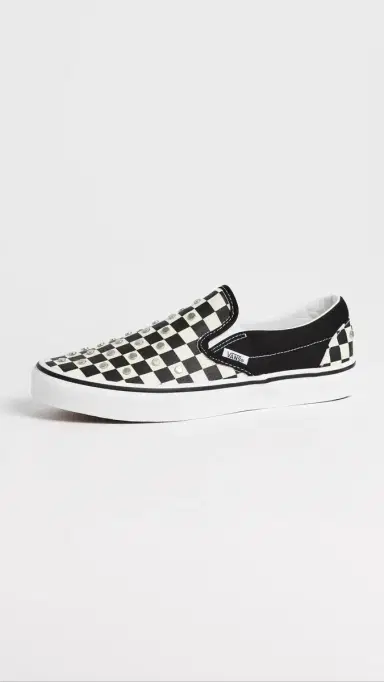 Vans Classic Slip On Unisex Sneakers Checkerboard Studs Black M 11 | Thumbnail 2