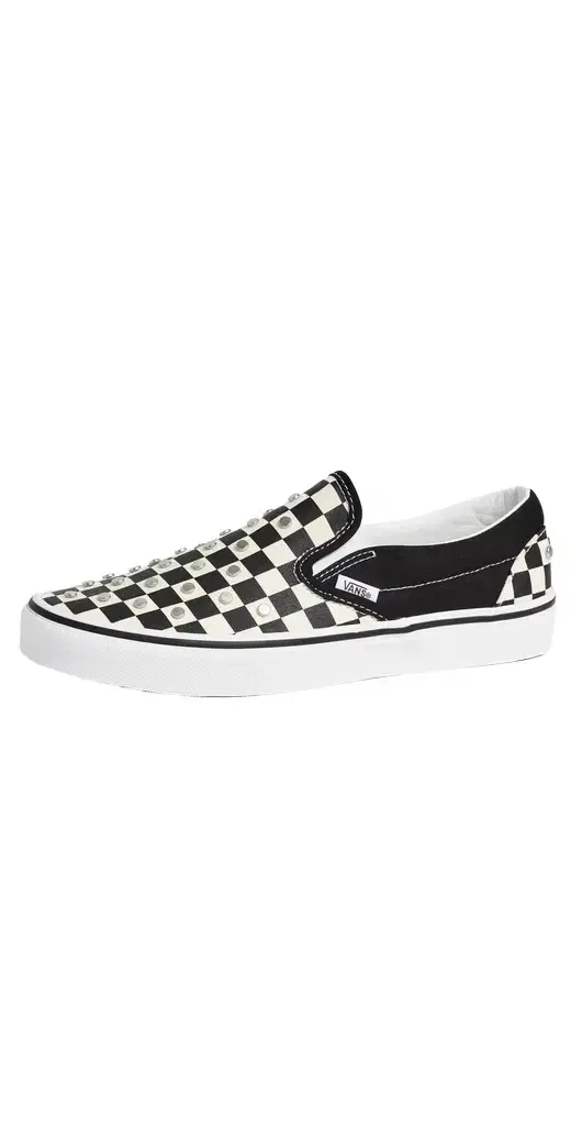 Vans Classic Slip On Unisex Sneakers Checkerboard Studs Black M 11