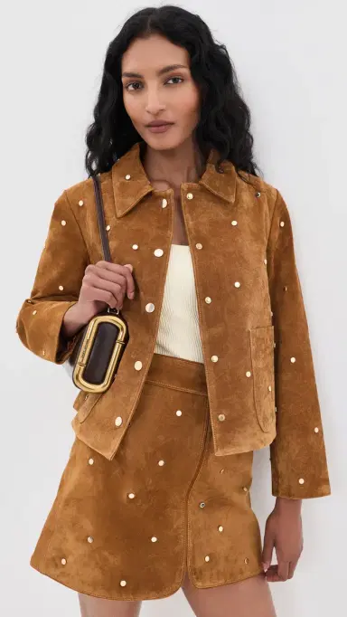 HUNTER BELL Hanlin Suede Jacket Saddle S | Thumbnail 2