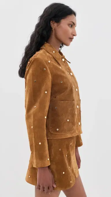 HUNTER BELL Hanlin Suede Jacket Saddle S | Thumbnail 4