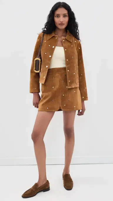 HUNTER BELL Hanlin Suede Jacket Saddle S | Thumbnail 5
