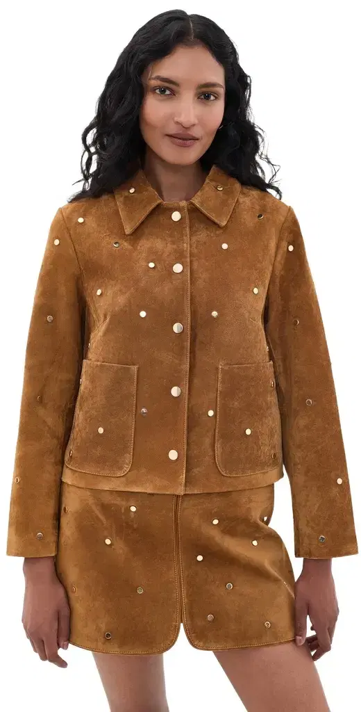 HUNTER BELL Hanlin Suede Jacket Saddle S