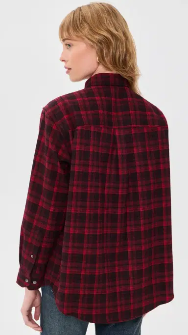 Dunst Checked Flannel Button Down Shirt Red M | Thumbnail 3
