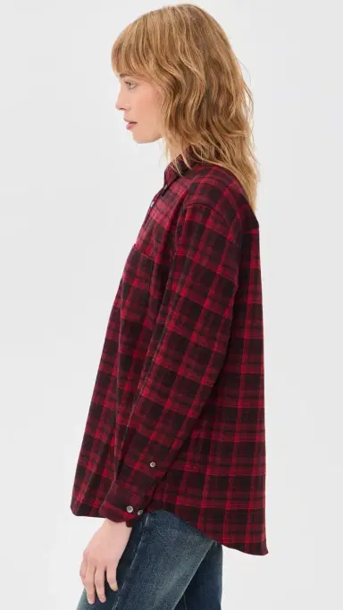 Dunst Checked Flannel Button Down Shirt Red M | Thumbnail 4