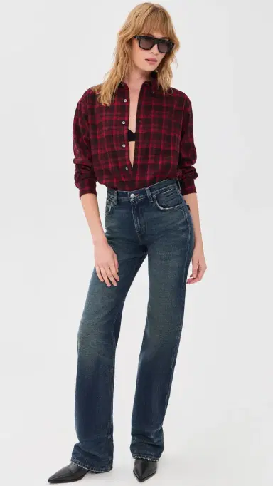 Dunst Checked Flannel Button Down Shirt Red M | Thumbnail 5