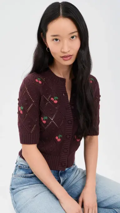 Madewell Embroidered Bauble Pointelle Stitch Cardigan | Thumbnail 2