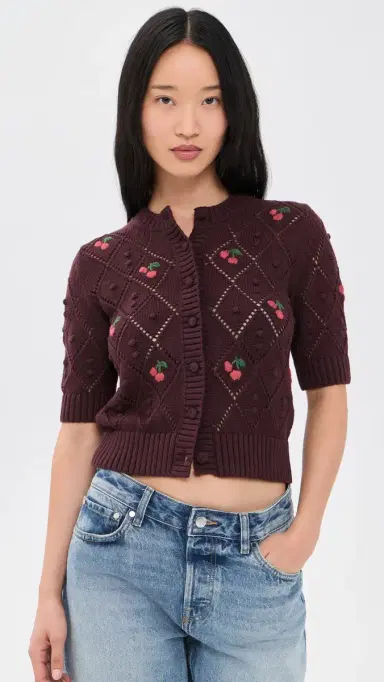 Madewell Embroidered Bauble Pointelle Stitch Cardigan | Thumbnail 3