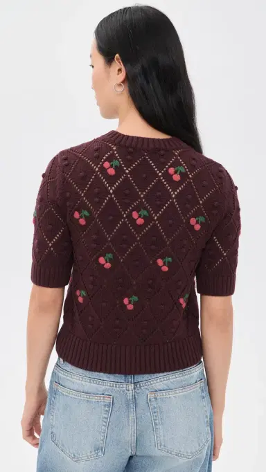 Madewell Embroidered Bauble Pointelle Stitch Cardigan | Thumbnail 4