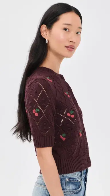 Madewell Embroidered Bauble Pointelle Stitch Cardigan | Thumbnail 5