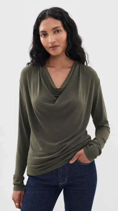 Vince Long Sleeve Cowl Top | Thumbnail 2