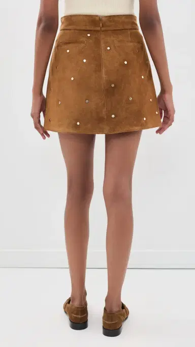HUNTER BELL Dottie Suede Skirt Saddle 4 | Thumbnail 3