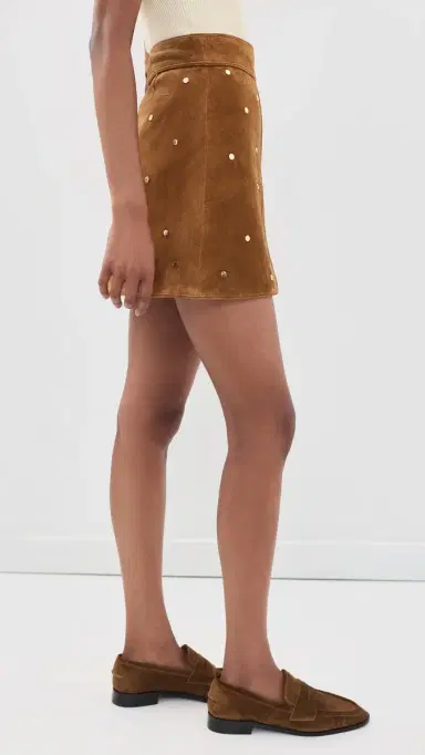 HUNTER BELL Dottie Suede Skirt Saddle 4 | Thumbnail 4