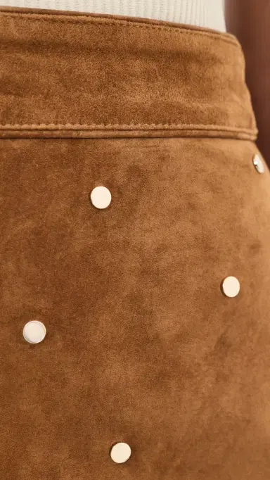 HUNTER BELL Dottie Suede Skirt Saddle 4 | Thumbnail 6