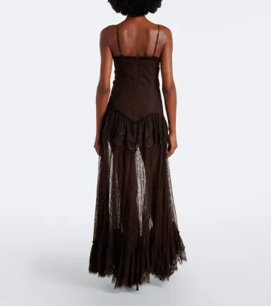 DE LA VALI Kala tiered ruffled lace maxi dress | Thumbnail 3
