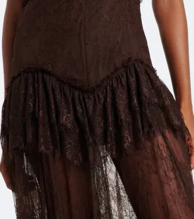 DE LA VALI Kala tiered ruffled lace maxi dress | Thumbnail 4