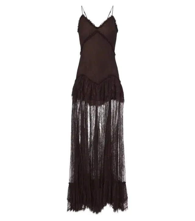 DE LA VALI Kala tiered ruffled lace maxi dress