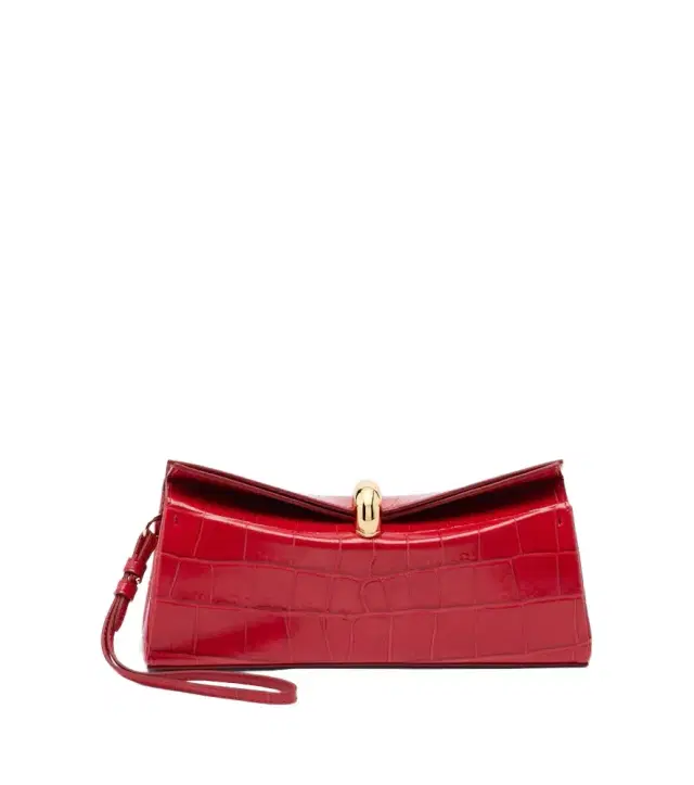 Jacquemus Valérie croc-effect leather clutch