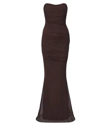 Retrofête Retrofête Isadore draped strapless mesh dress | Thumbnail 1