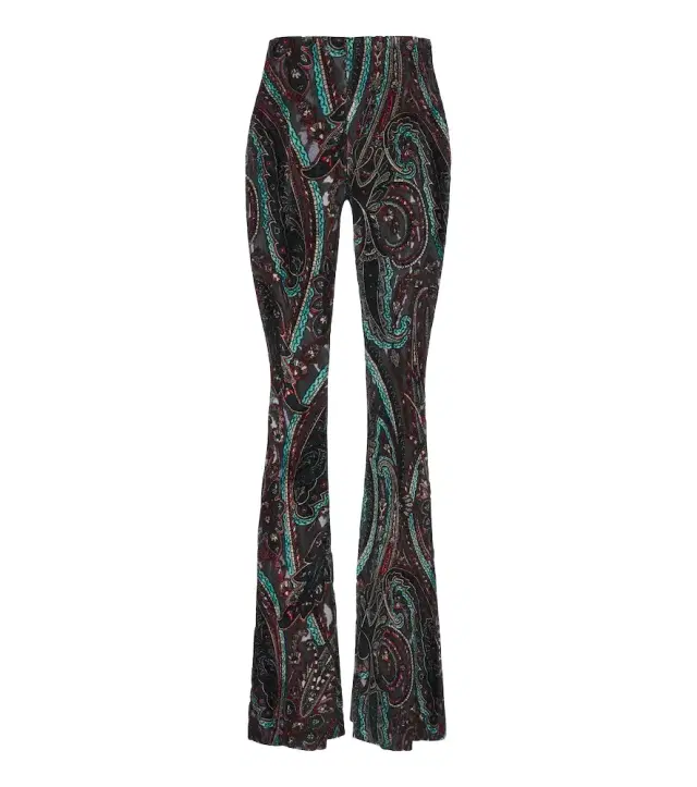 Etro Patch-appliqué paisley flared pants