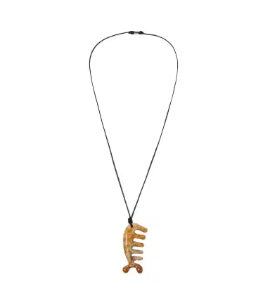 Lemaire Gua Sha leather necklace with yellow jasper | Thumbnail 1