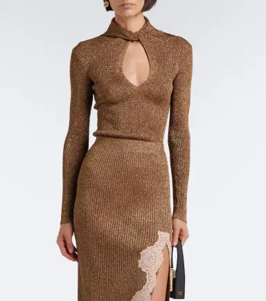 Valentino Cut-out lamé sweater | Thumbnail 6