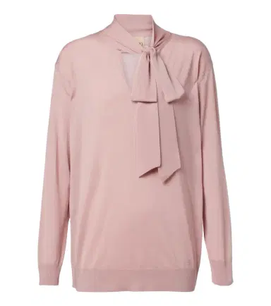 Valentino Tie-neck oversized wool sweater | Thumbnail 1 Valentino Tie-neck oversized wool sweater | Thumbnail 1