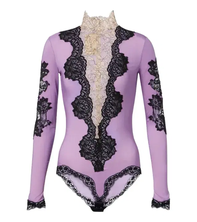 Valentino Turtleneck lace-trimmed bodysuit