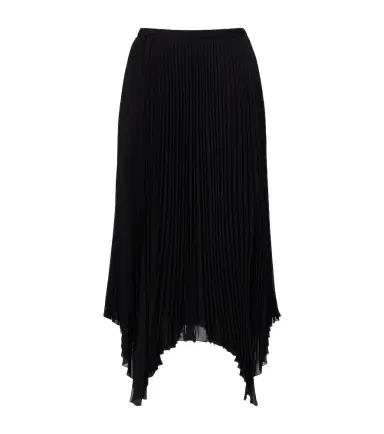 Valentino Asymmetric plissé georgette midi skirt | Thumbnail 1