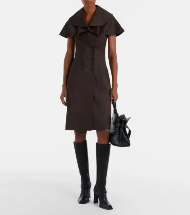 Alexander McQueen Draped wool minidress | Thumbnail 6