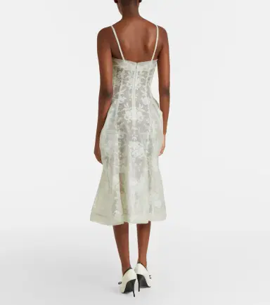 Alexander McQueen Peplum silk lace corset dress | Thumbnail 3