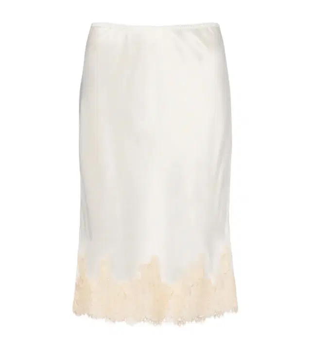 DÔEN Dôen Elowette lace-trimmed silk satin midi skirt