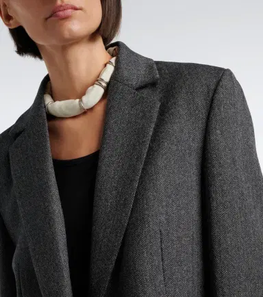 TOTEME Herringbone wool blazer | Thumbnail 7