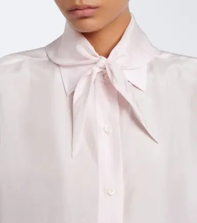 Prada Tie-neck silk poplin blouse | Thumbnail 2 Prada Tie-neck silk poplin blouse | Thumbnail 2