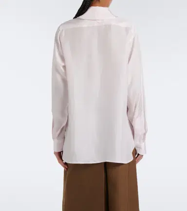 Prada Tie-neck silk poplin blouse | Thumbnail 3 Prada Tie-neck silk poplin blouse | Thumbnail 3