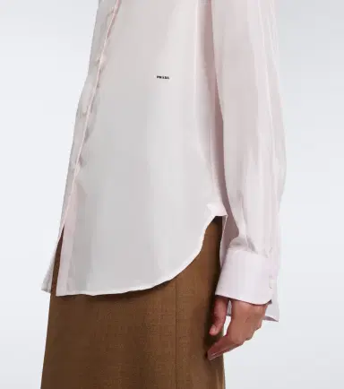Prada Tie-neck silk poplin blouse | Thumbnail 4 Prada Tie-neck silk poplin blouse | Thumbnail 4
