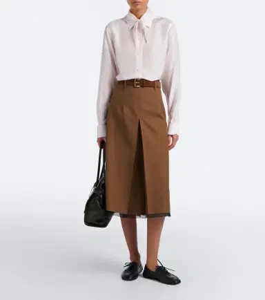 Prada Tie-neck silk poplin blouse | Thumbnail 5 Prada Tie-neck silk poplin blouse | Thumbnail 5