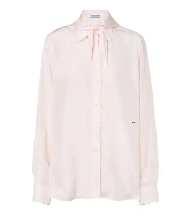 Prada Tie-neck silk poplin blouse