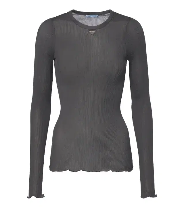 Prada Ribbed-knit silk top