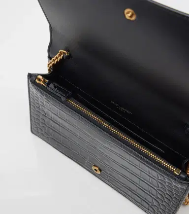 Saint Laurent Cassandre croc-effect leather chain wallet | Thumbnail 2