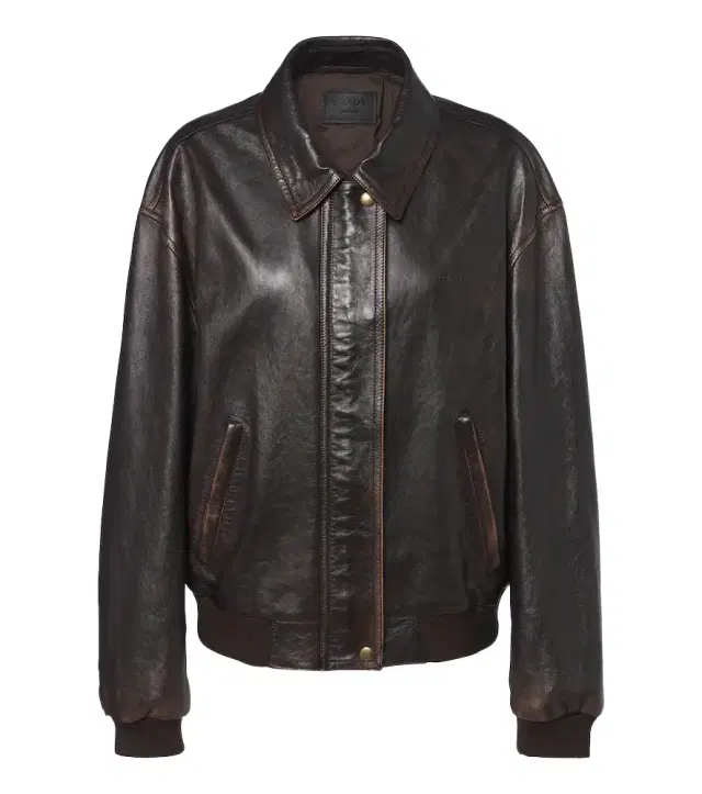 Oversized leather blouson jacket