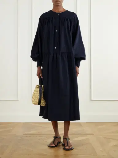 Les Vacances D’Irina Calla Gathered Wool-flannel Maxi Dress | Thumbnail 2