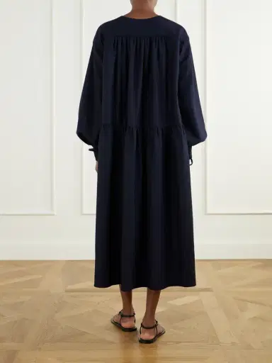 Les Vacances D’Irina Calla Gathered Wool-flannel Maxi Dress | Thumbnail 3