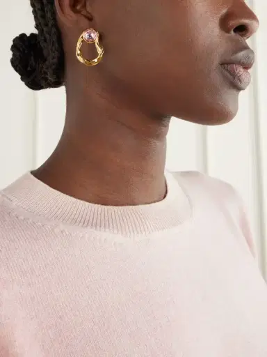 Oscar de la Renta Crystal-embellished Gold-tone Earrings | Thumbnail 2 Oscar de la Renta Crystal-embellished Gold-tone Earrings | Thumbnail 2