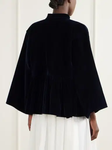 Les Vacances D’Irina Gathered Cotton-velvet Blouse | Thumbnail 3